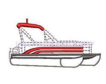 Instant Download - Pontoon Boat  * Machine Embroidery Design