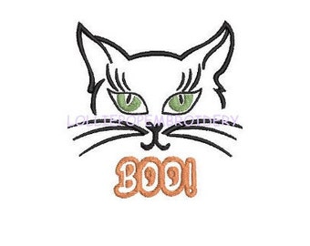 Sofort Download - Black Cat ~ Boo * Stickdatei Maschinenstickerei