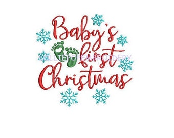 Instant Download - Baby's First Christmas * Machine Embroidery Design
