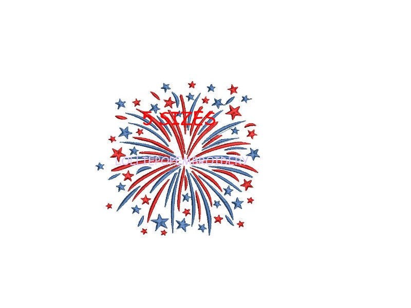 Instant Download - Fireworks - Five Sizes * Machine Embroidery Design
