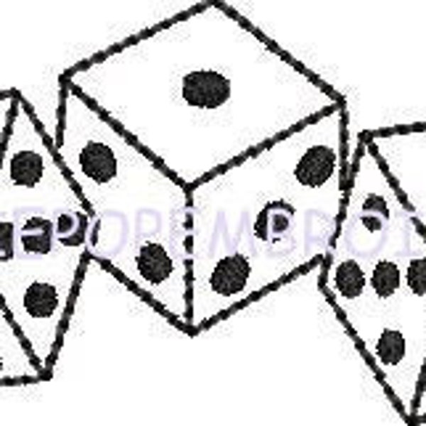 Instant Download -Dice Outline * Machine Embroidery Design