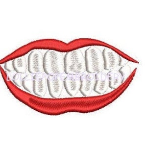 Instant Download - Lips and Teeth * Machine Embroidery Design