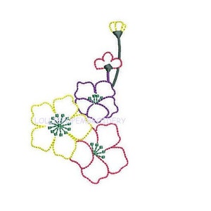 Instant Download - Flower Outline Border * Machine Embroidery Design