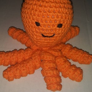 Crocheted Cat Toy, Cat Kicker Toy, Kitten Toy, Octopus cat toy, Octopus Cat Kicker toy, color Orange