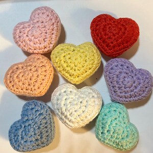 Hearts, Kitten toys, Cat Toys, Conversation Hearts, Catnip Toys, Crocheted catnip Toys, Set of 3-Batting Hearts Cat Toys 2 inch