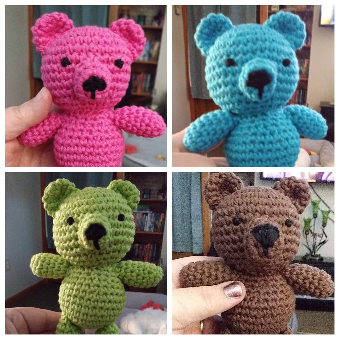 Teddy Bear Cat Kicker Toy, Cat Toys, Kitten Toys, Crocheted Catnip Toys