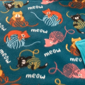 Catnip Blanket Teal Kitties, Meow