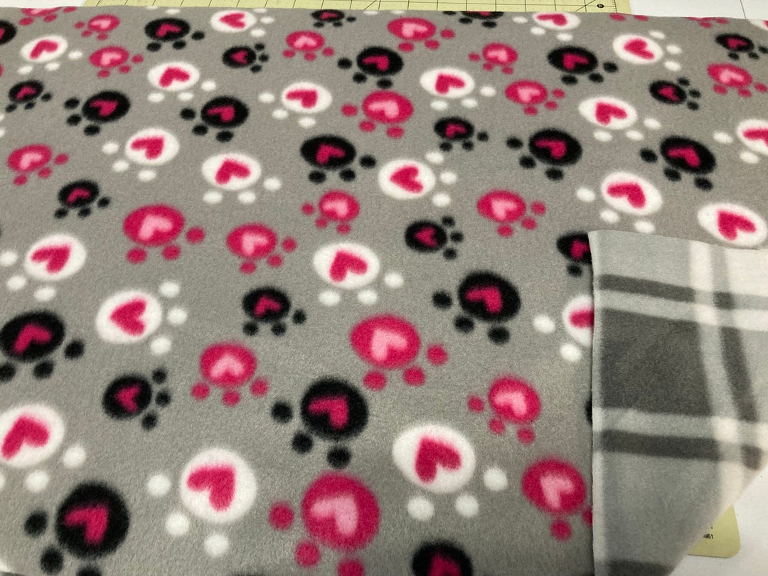 Catnip Blanket, Pink Hearts and Paws, Cat Gift, Cat Play, Organic