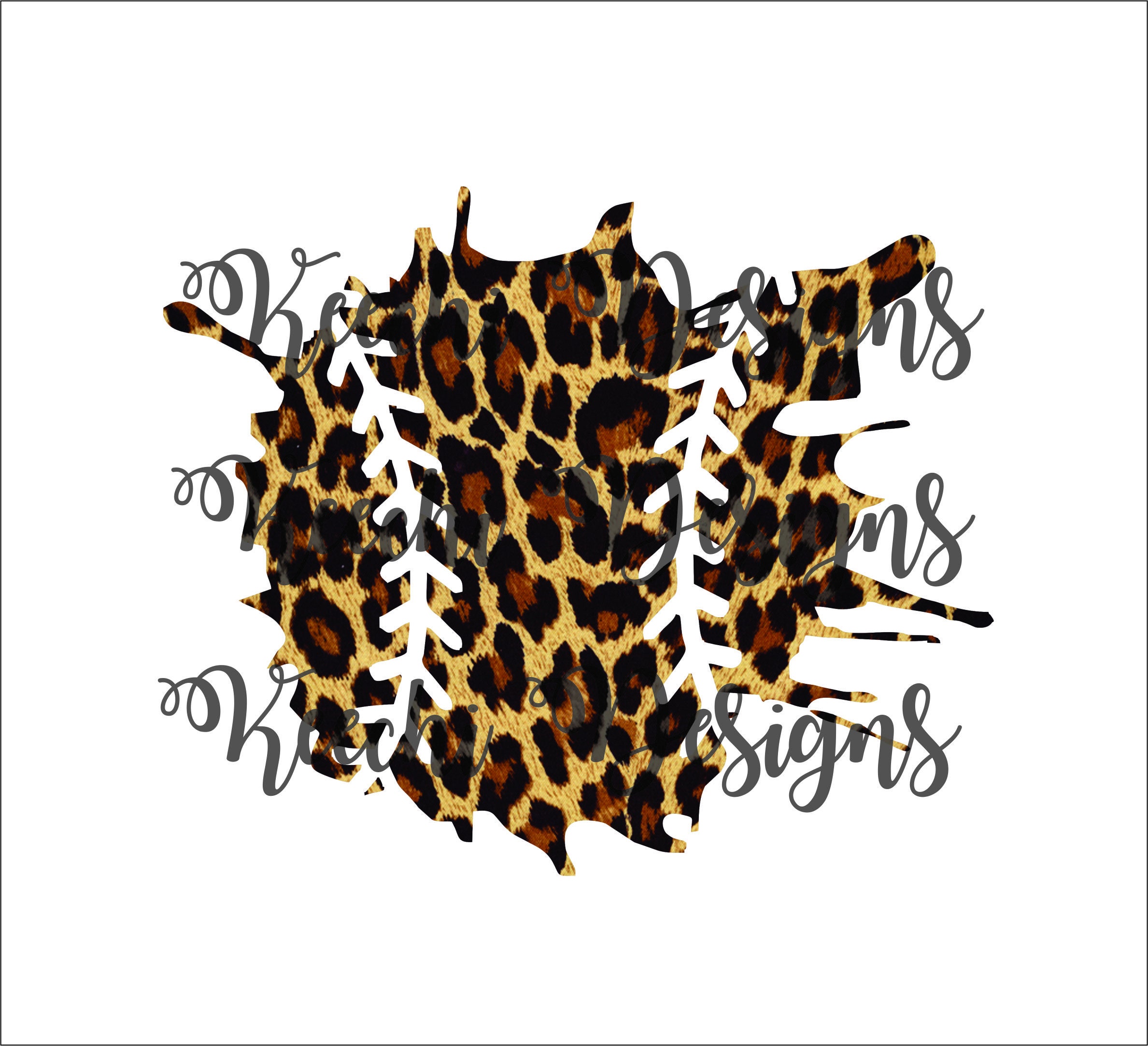 Leopard Baseball Softball Splat Etsy