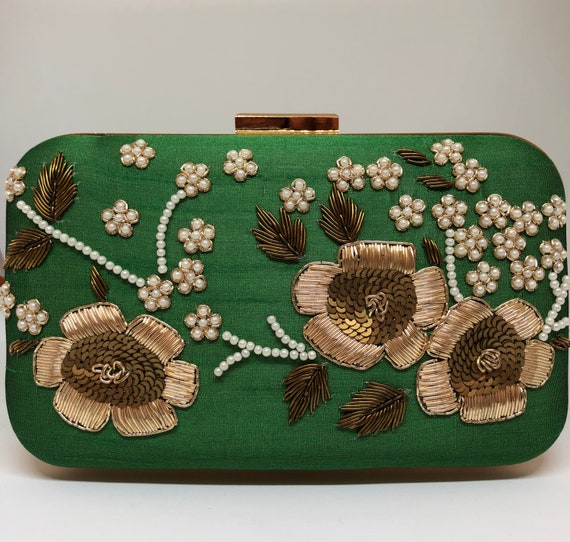 bronze gold clutch bag
