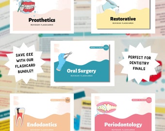 FLASHCARD BUNDLE includes 5 Dental Specialties| Dental student gift | Dentistry notes | Dental student revision | DentalStudyBuddy 2024