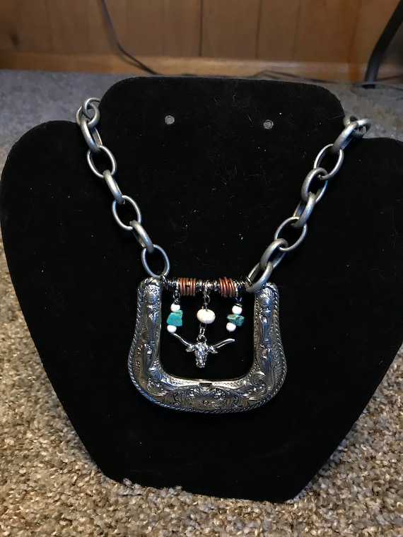 belt buckle necklace