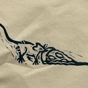 Aufnäher Pizza Ratte Linoldruck