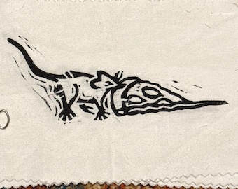 pizza rat patch linocut