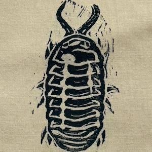 isopod patch linocut pillbug potato bug wood louse