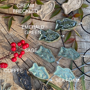 Fish Pendant Handmade ceramic necklace