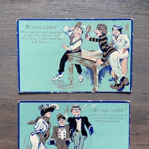 Set of 2 Antique Comic Greetings Post Cards - Mollycoddle - Novelty Postcards - Comics -  Postcards - Greeting Cards - Ephemera