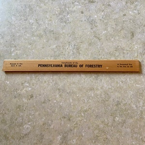 Antique Wooden Ruler - Vintage Smokey the Bear Wood Ruler - PA Forestry ...