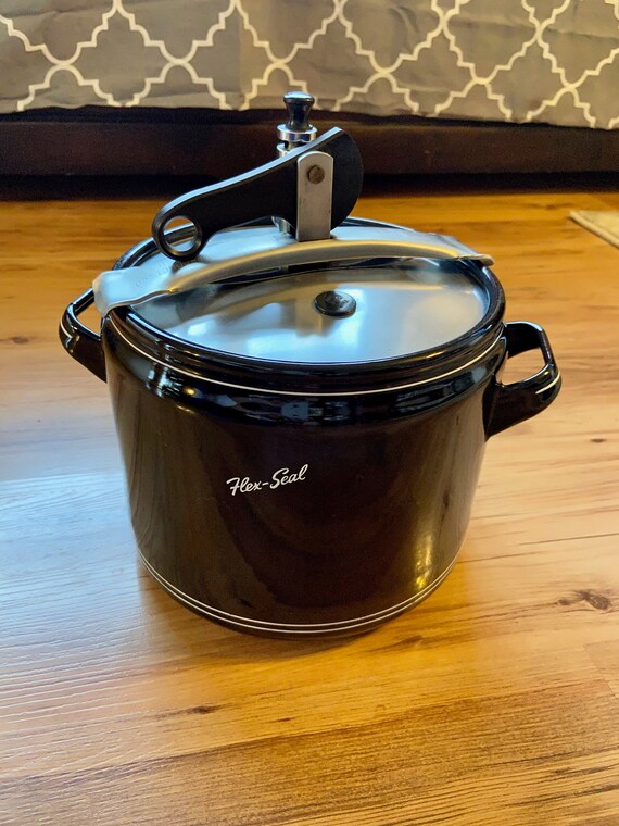 Midcentury FLEX SEAL Pressure Cooker Black Enamel With Etsy