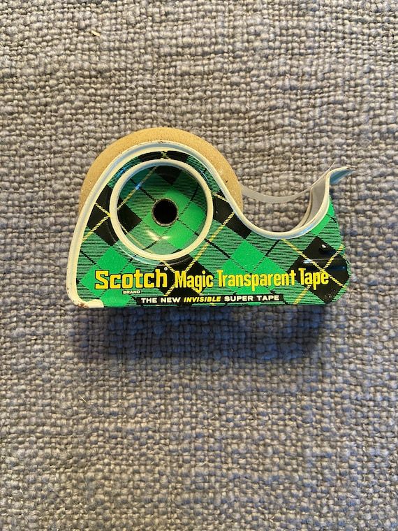 Vintage Green Metal Scotch Gift Wrap Tape Dispenser Minnesota Mining & Mfg  Co 3M Plaid Tape Dispenser Gift Tape 