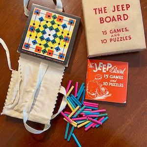 Vintage Jeep Board Game by George S. Carrington Co - 1940s Puzzle/Game with Original Paper - Vintage Puzzles - Vintage Game - Vintage Toys