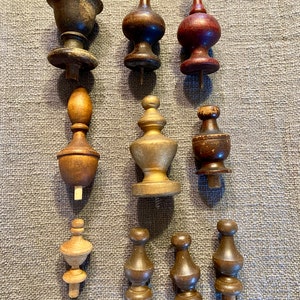 Collection of 10 Antique Wooden Finials - Vintage Finials - Antique Salvage - Furniture Decor - Finials - Clock Finials - Furniture Parts