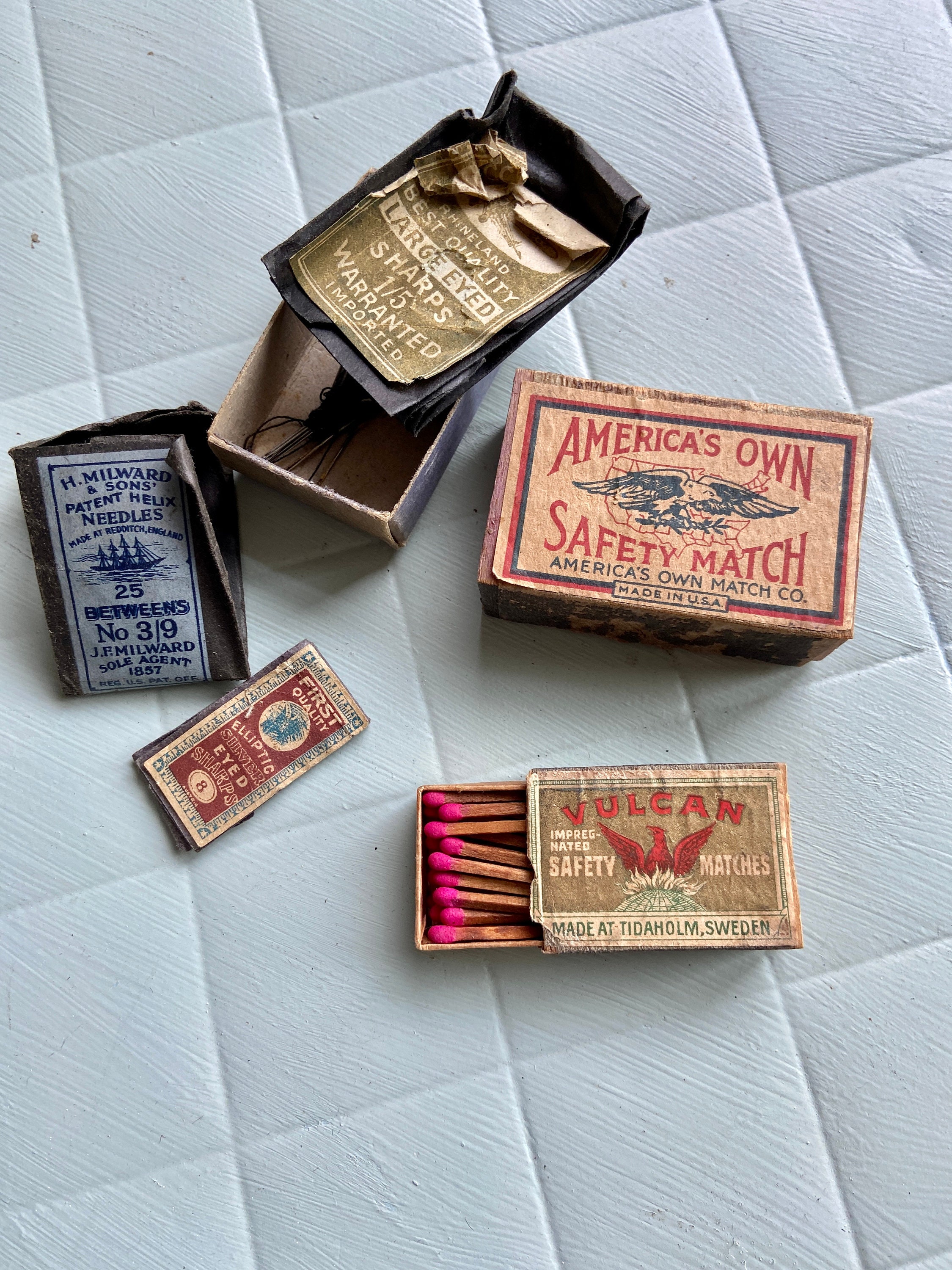 Pair of Vintage 1950's Match Boxes, Vulcan Matchbox