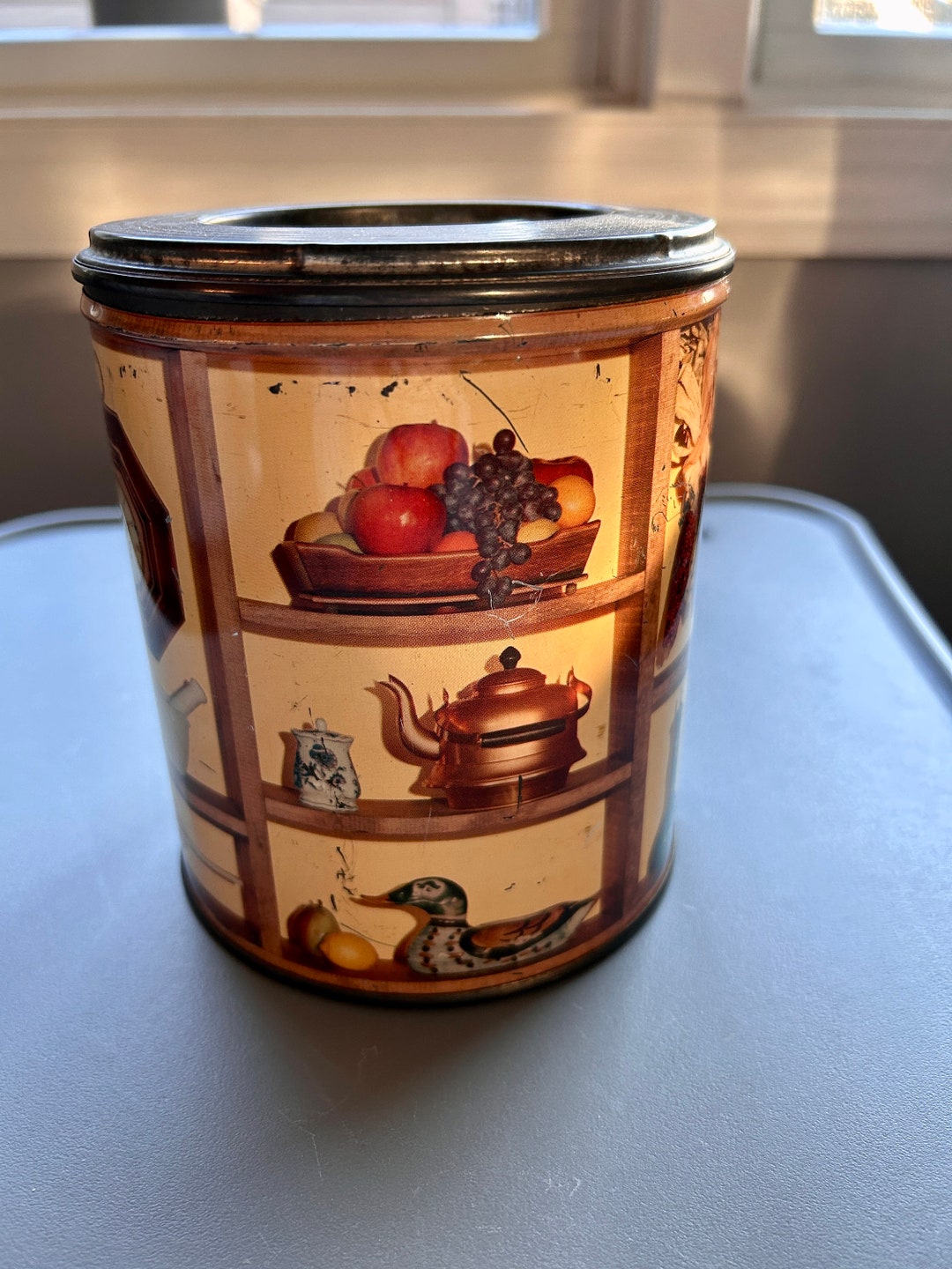 Vintage Kitchen Tin With Amazing Retro Graphics Dry Good Storage