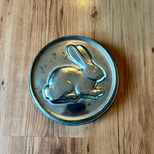 Vintage Tin Embossed-top Rabbit Cake Pan or Food Mold - Easter Cake Pan - Vintage Cake Pan - Bunny Bakeware - Easter Decor - Spring Decor
