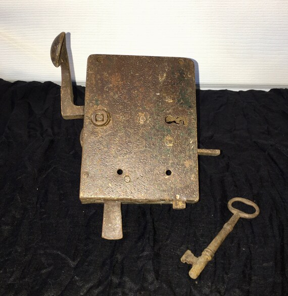 Antique Iron Lock Skeleton Key Vintage Door Hardware Etsy