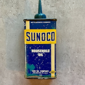 Vintage Sunoco Household Oil Can - Vintage Advertising - Sun Oil Company - Farmhouse Oil Can - Advertising Tin