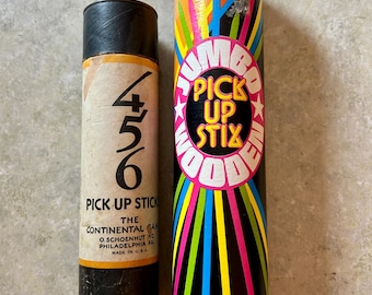 Set of 2 Vintage Pick Up Sticks Games- 456 Pick Up Sticks- O Shoenhut- Roseart Pick Up Stix - Vintage Game- Vintage Toys - Family Game Night