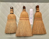 Set of 3 Vintage Hand Broom, primitive brush, Vintage Brush, Primitive Kitchen, Vintage Kitchen, Wisk brush, Whisk Brush, Straw Brush