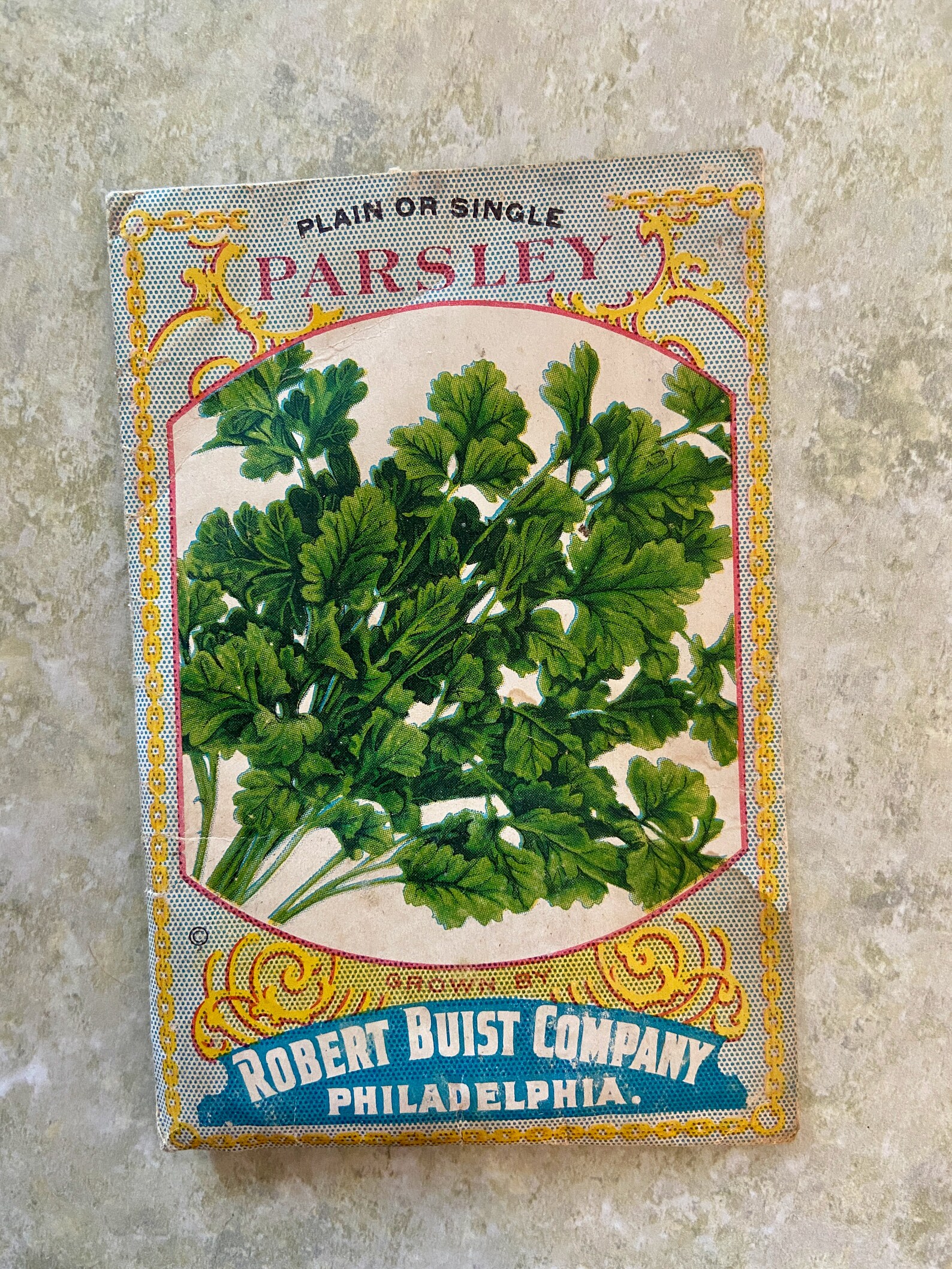 Vintage Lithograph Parsley Seed Packet Robert Buist Seed Co Etsy