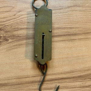Vintage Brass Spring Scale - Antique Forschner&#39;s Balance No 2 Scale - Primitive Scale - Farmhouse - Industrial - Kitchen Decor