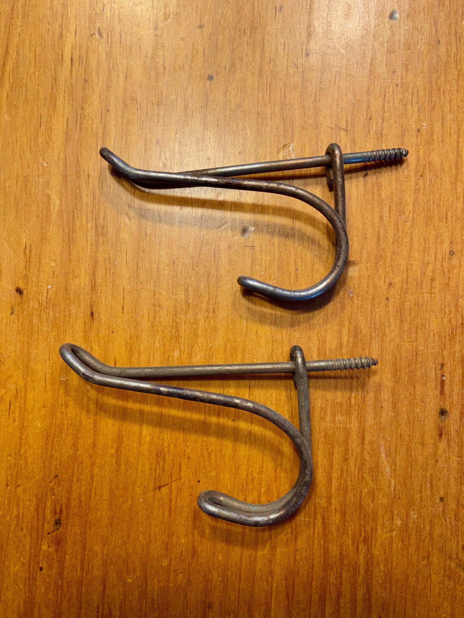Vintage Wire Coat Double Hooks Set of 2 ScrewIn Hooks Etsy