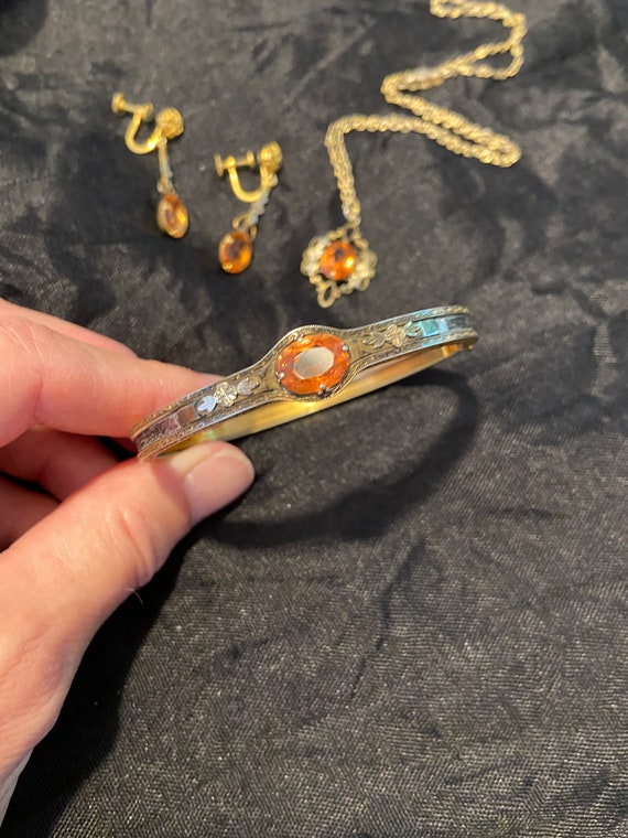 Gorgeous Citrine Colored Glass and Brass Early 20th Century Jewelry Set Necklace Earrings Bracelet Vintage Jewelry Costume Jewelry Etsy Australia