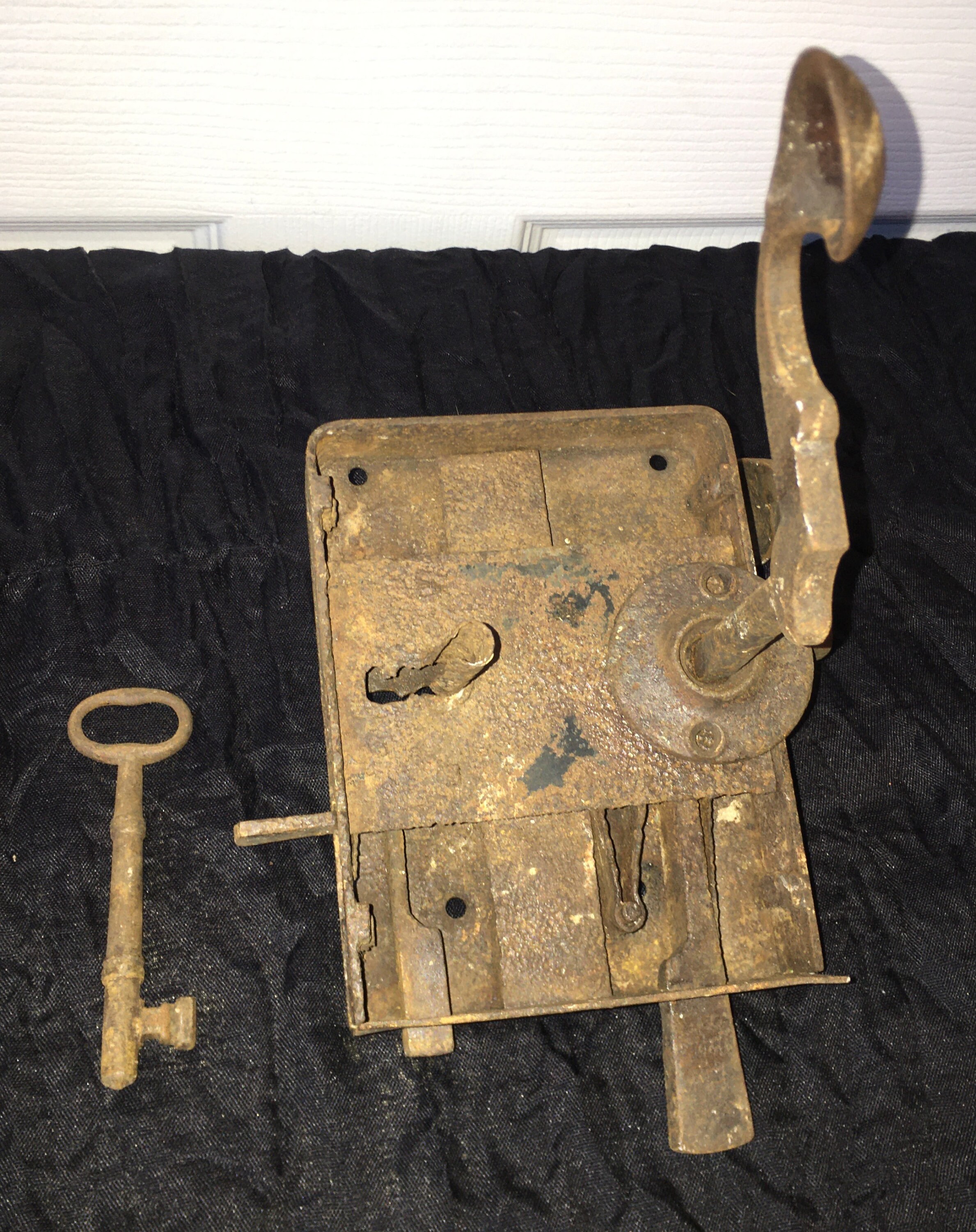 Antique Door Lock and Skeleton Key Etsy