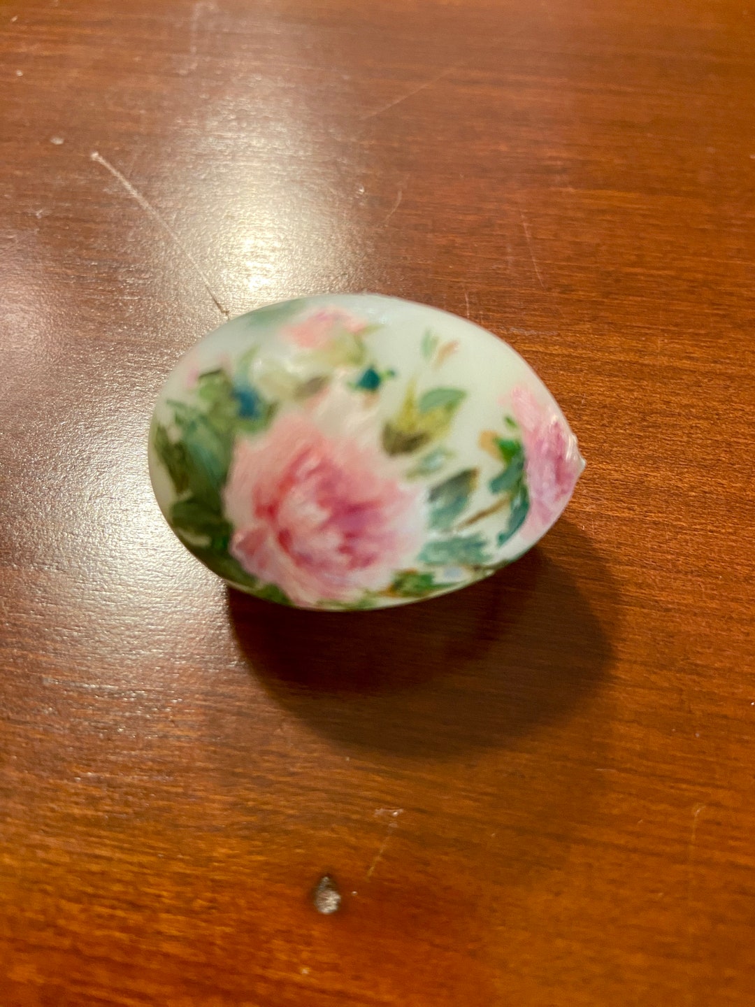 Vintage White Hand Blown Glass Easter Egg Bristol Glass Egg Blown Glass