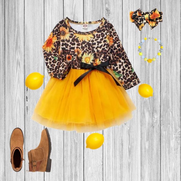 Sunflower Blooms Girls Dress by Clover Cottage main image 0