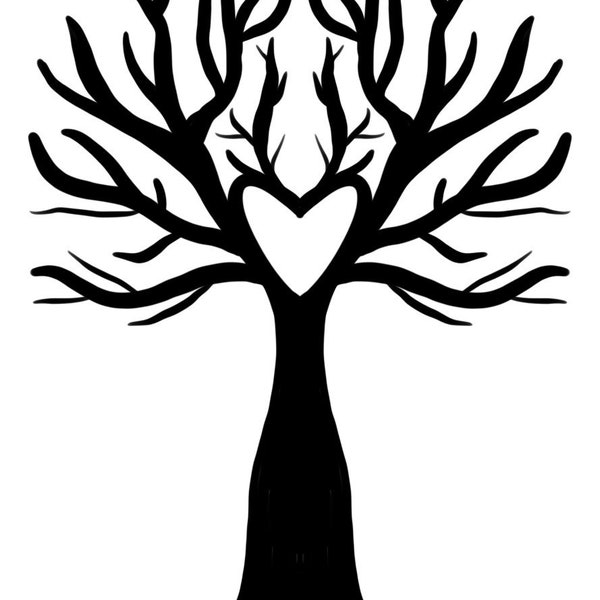 Thumbprint tree clipart SVG and JPG file (Digital Download) for use with cricut, silhouette, laser machine, mira, cnc, aeon, glowforge