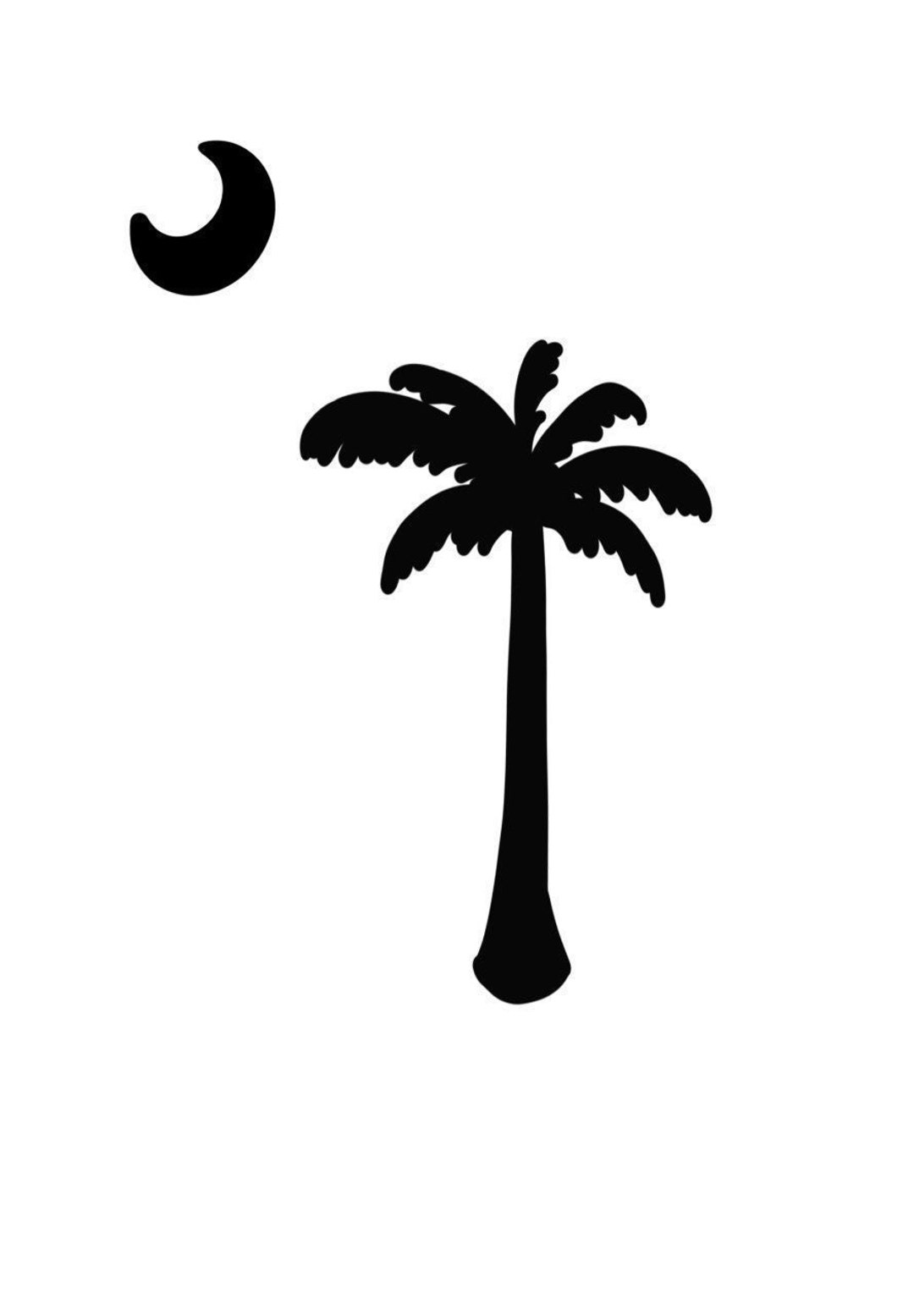 SC Palm Tree and Moon SVG and JPG digital Download Etsy UK