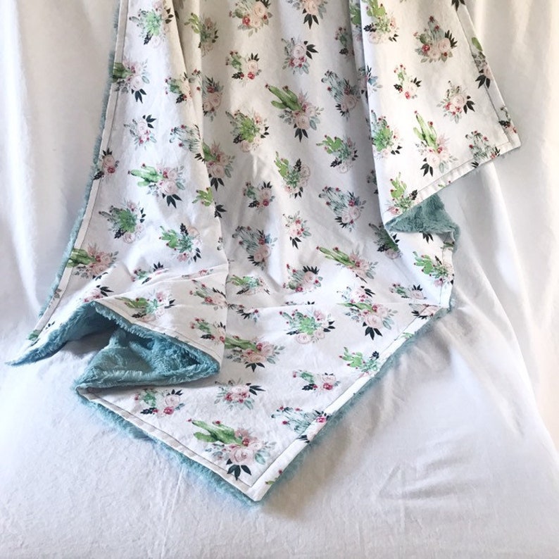 cactus minky blanket
