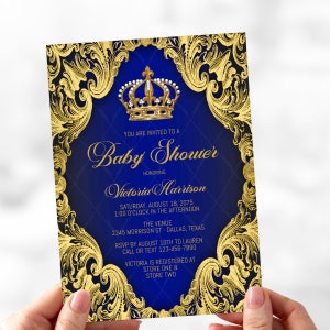 Fancy Prince Baby Shower Invitation, Prince Baby Shower Invitation, King Baby Shower Invitations, Prince Baby Shower Invitation, BGSC