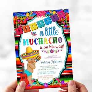 Boy Fiesta Baby Shower Invitation, Boy Fiesta Invite, Boy Fiesta Baby Shower, Muchacho Baby Shower Invitations, Boy Fiesta Baby Shower, FBS3