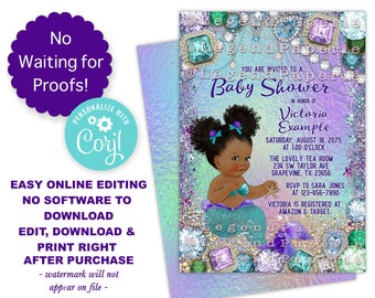 mermaid themed baby shower invitations
