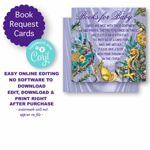 Kaart met verzoek om boek babyshower zeemeermin, paars, lavendel, paars, boekaanvraag zeemeermin, babyshower zeemeermin, boekaanvraag zeemeermin, PM1, PM2, PM3, PM4, PM5