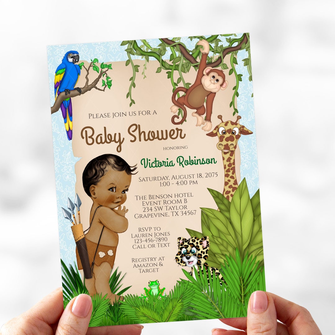 Boy Safari Baby Shower Invitation Safari Baby Shower Etsy