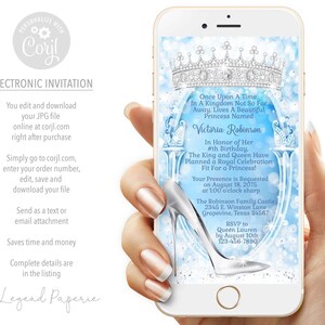 Cinderella Birthday Invitation: Princess Party, Electronic Invitation (SMS)