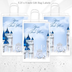 Etichetta per borsa bomboniera Cenerentola, etichetta per borsa regalo Cenerentola, compleanno Cenerentola, borsa regalo Cenerentola, festa di compleanno Cenerentola, festa della principessa, CP1
